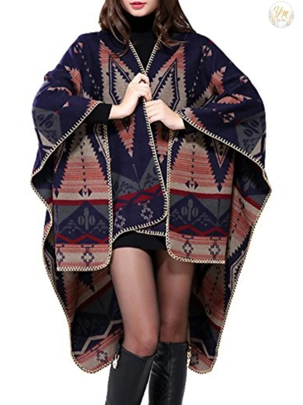 Pashmina Wrap Poncho Cape Ruana Cardigan Knit Throw Blanket